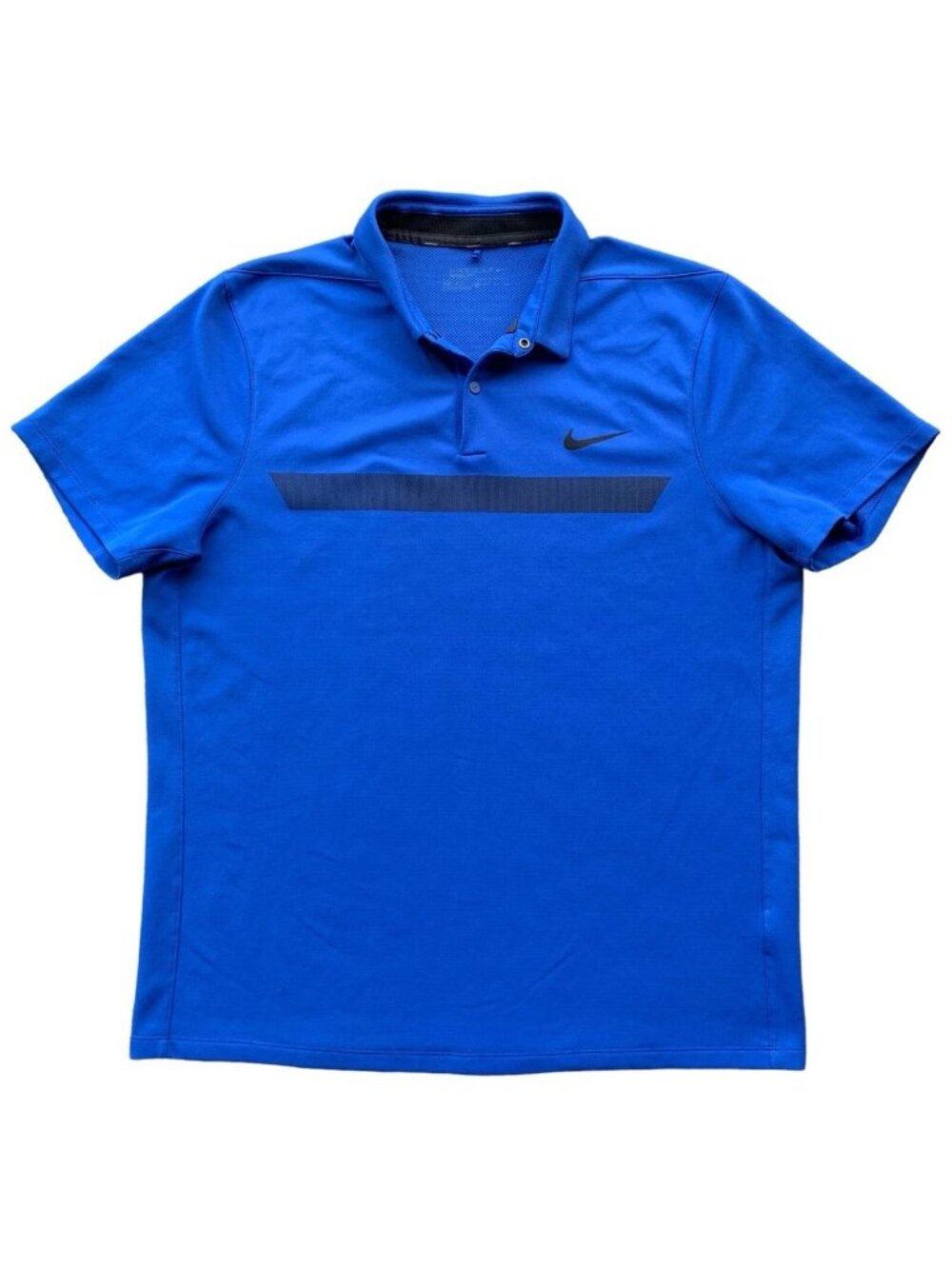 Nike Golf Modern Dri-fit Royal Blue Black Stripe Polo Mens Size L (802834-480)
